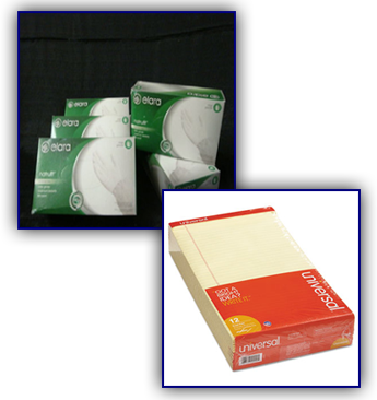 Boxed Latex Gloves, Manila Folder